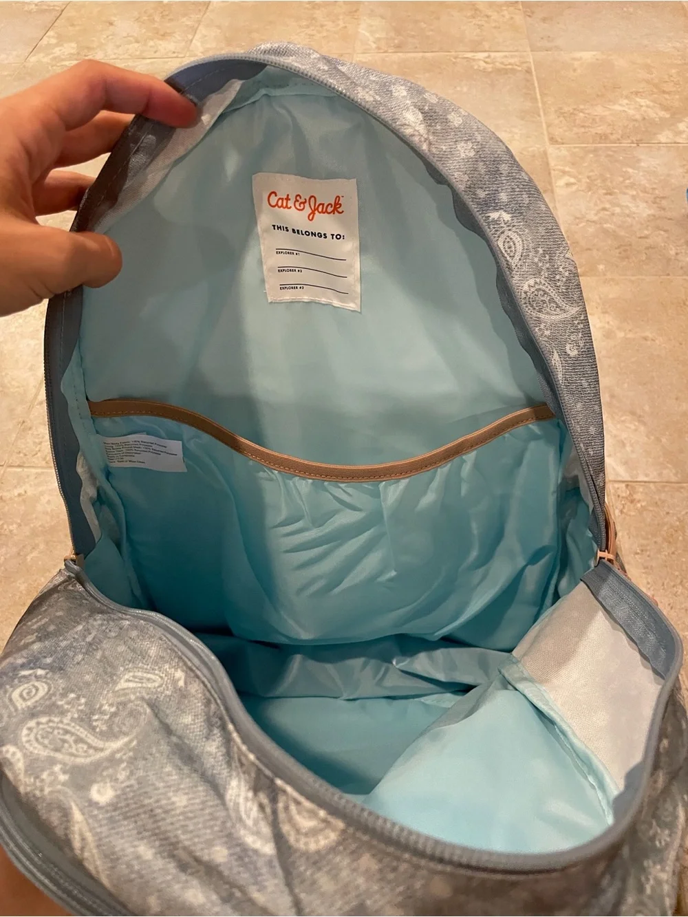 NWT Blue Paisley Cowgirl Patterned Full Size Backpack